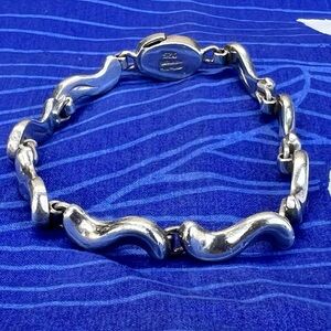 Vintage 925 Sterling Silver Wave Bracelet